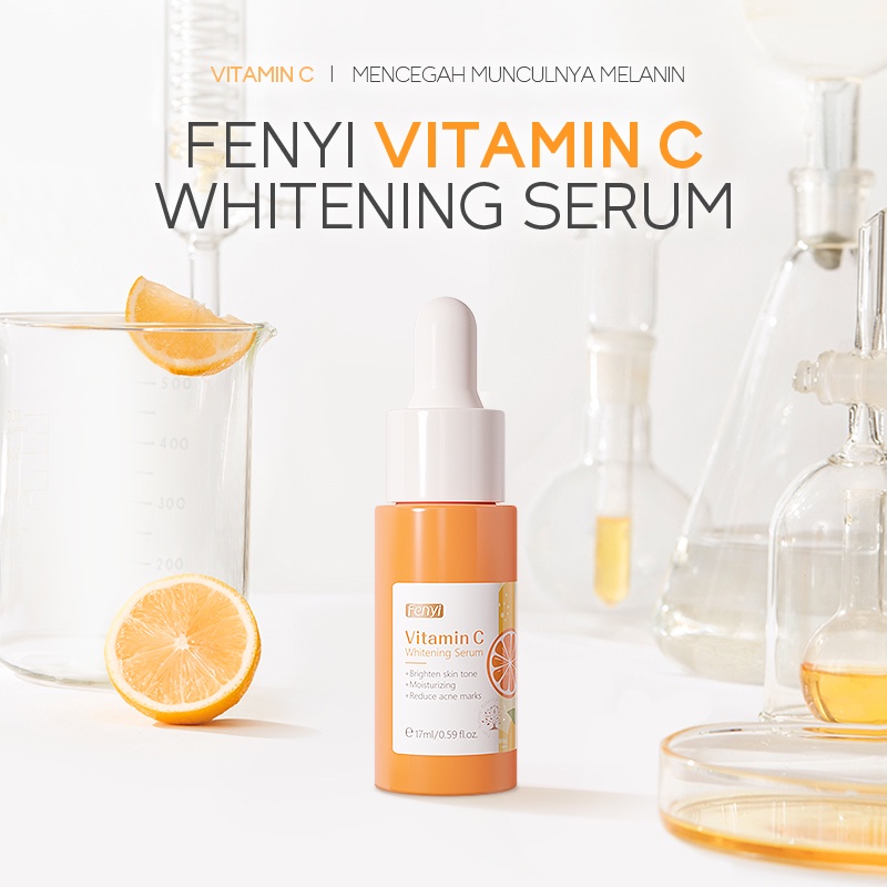 Fenyi Vitamin C Krim Memutihkan Kulit Glowing Serum Memudarkan Noda Jerawat