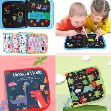 

[BISA COD] BUKU GAMBAR PORTABLE MAGIC BOOK BLACK BOOK 14 HALAMAN FREE 12 SPIDOL