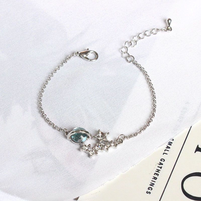 Gelang 18 Cm Adjustable Tangan-Anyaman Kulit Gelang untuk Wanita String BINTANG