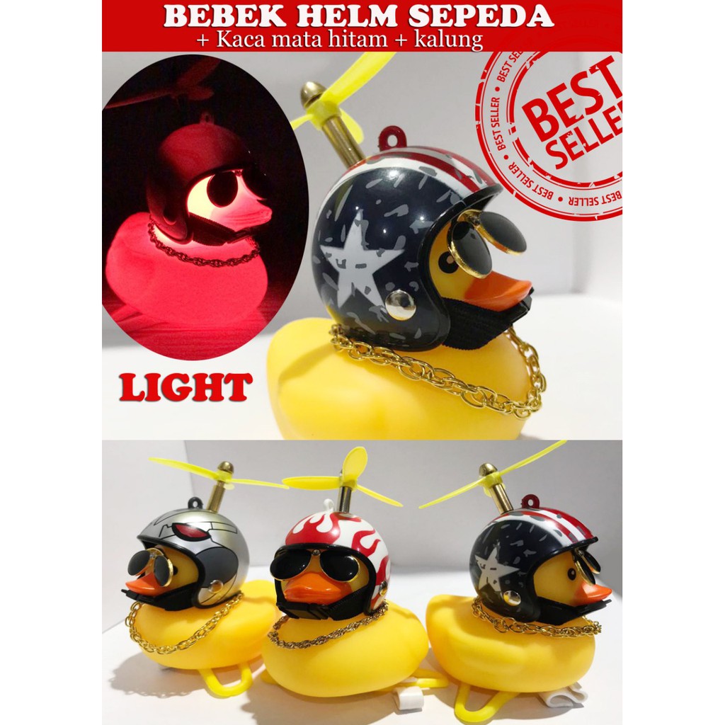 BEBEK HELM AKSESORI SEPEDA, SEPEDA MOTOR, MOBIL DENGAN LAMPU &amp; BELL