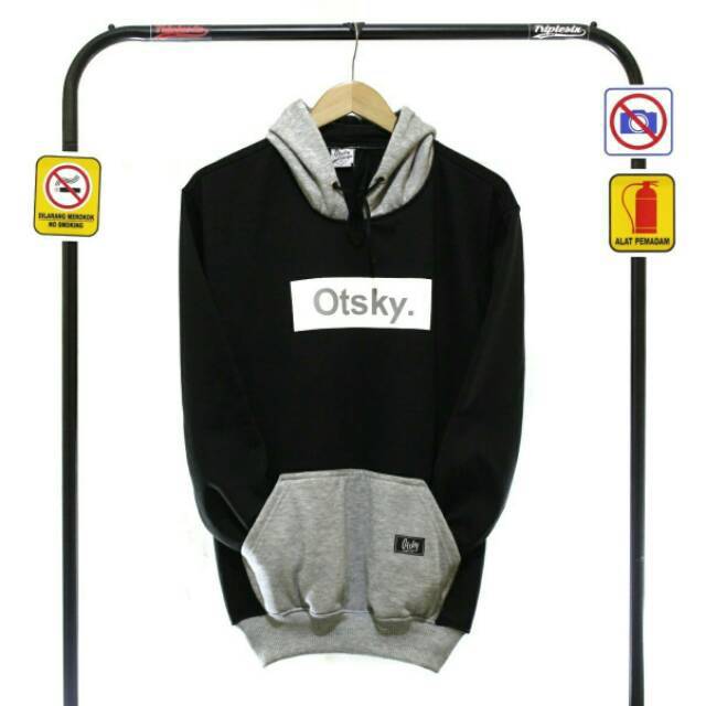 Sweater Hoodie Otsky Hitam Abu