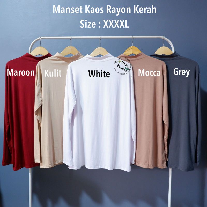 Manset Kaos size Jumbo XXXXL Ld 118-135cm bahan rayon super adem