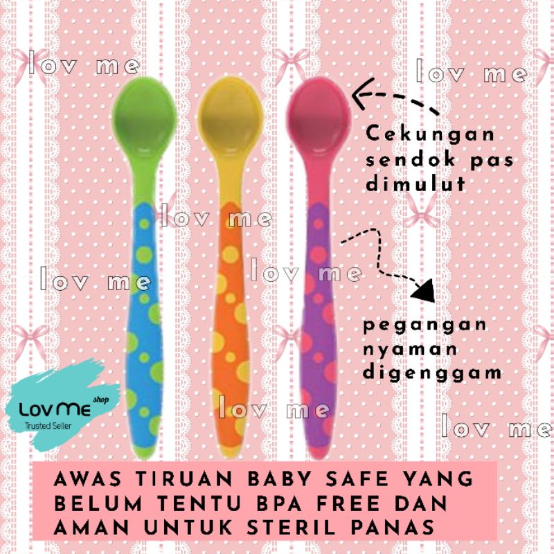 lov me❤ Baby Safe Sendok isi 3 ORIGINAL BS351 | Weaning Spoon Baby |Sendok Makan Bayi Anak bs351