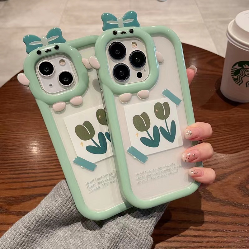 Ins Soft Case TPU Motif Bunga Tulip Untuk iPhone 14 14pro 14max 14prm 13 13pro 13pro 13prm 11 6splus 7Plus 8Plus Xr XS 13 12pro Max