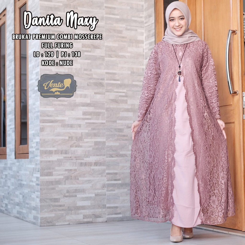 Dress Brokat Jumbo Danita Maxy