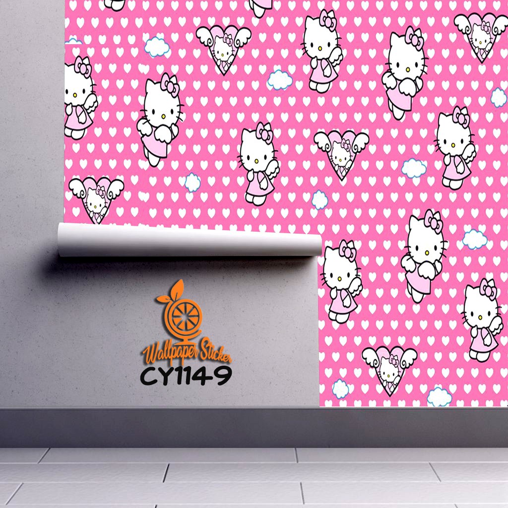 Wallpaper Sticker Dinding Premium Motif HELLOKITTY Size 45CM X 10M CY DAN GH