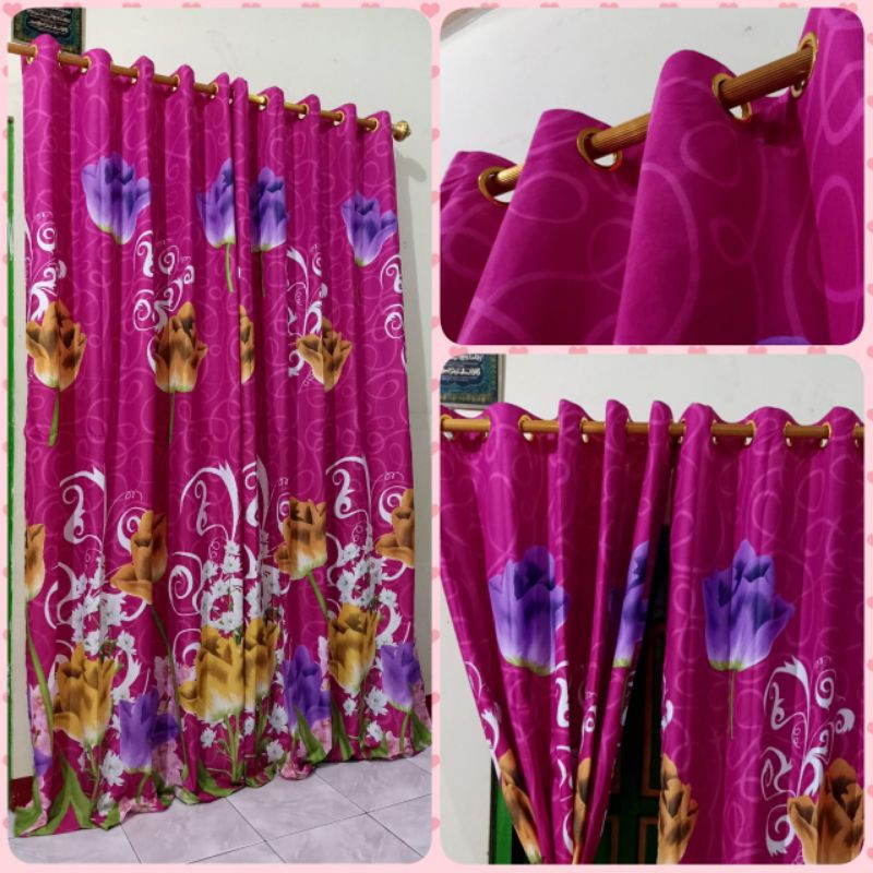  Gorden  Smokring Ukuran 130x220 Gorden  Pintu Jendela Ring 