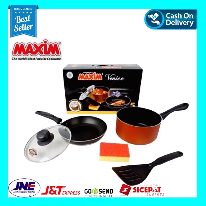 Panci Maxim Venice Set Peralatan Masak Frypan Spatula Sponge MAXIMVENICE
