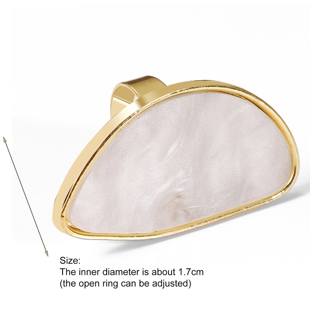 Hu Hu Hu Hu Hu Alat Bantu Pasang Kacamata♡ Cincin Model Terbuka Warna Cerah Aksen Batu Akik Artistik Untuk Pesta