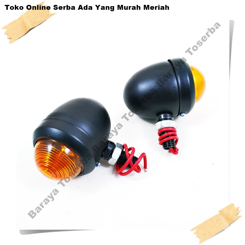 Lampu Sen CB Model Besar Hitam Motor Klasik Retro Dll Variasi Motor