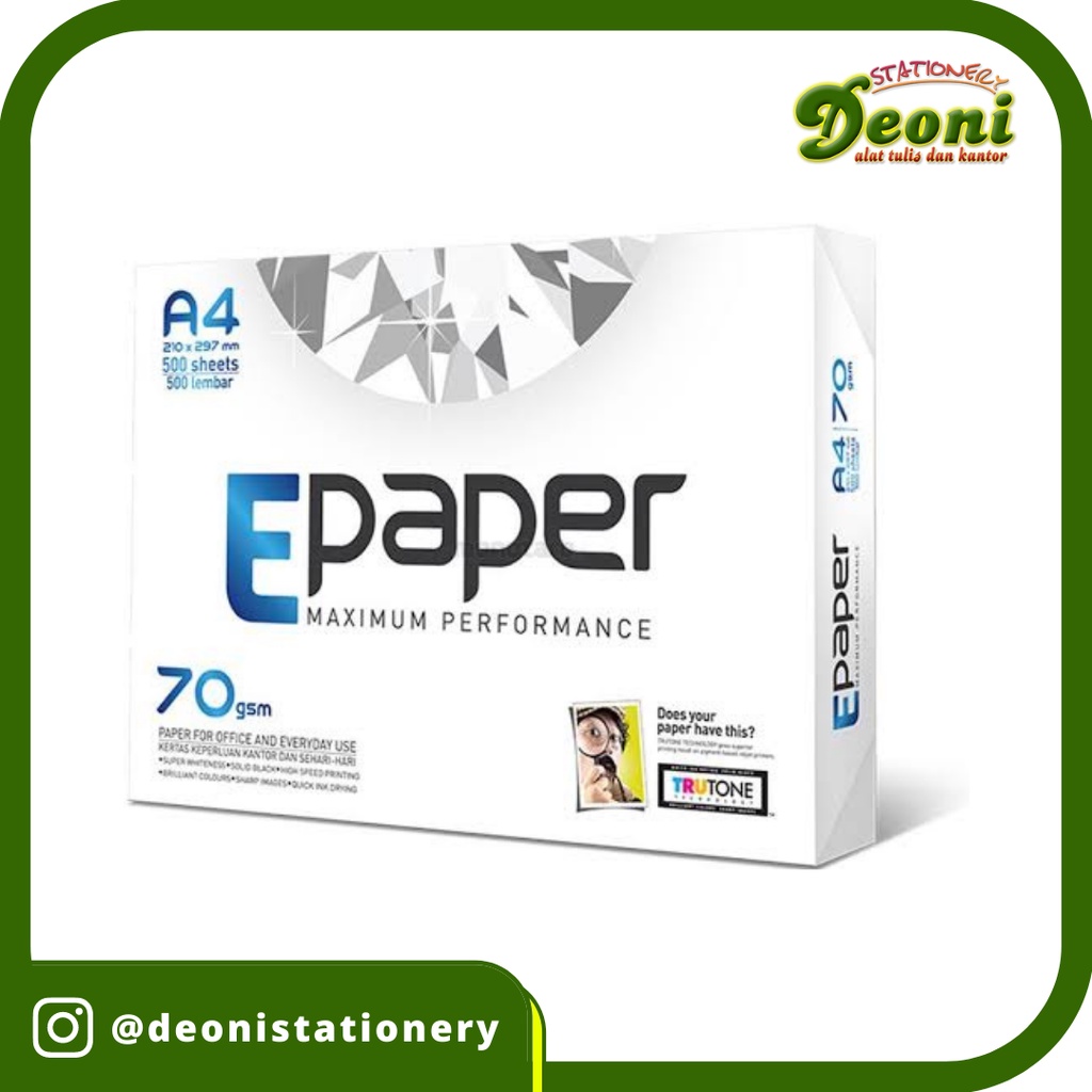 

Kertas HVS EPAPER A4 70gr (isi 500 lembar)