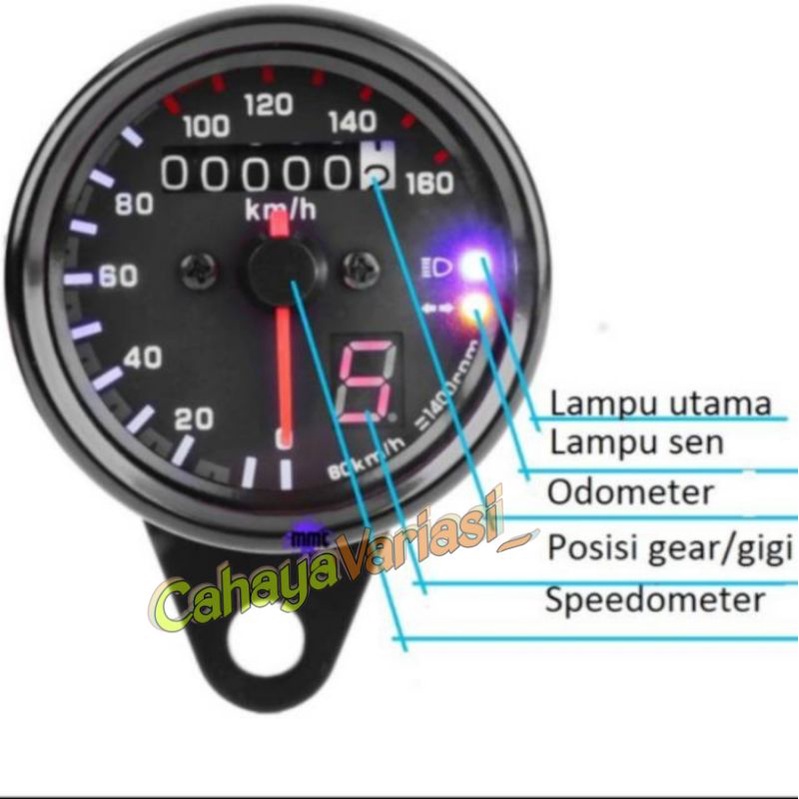 kilometer variasi universal motor model led jarum digital
