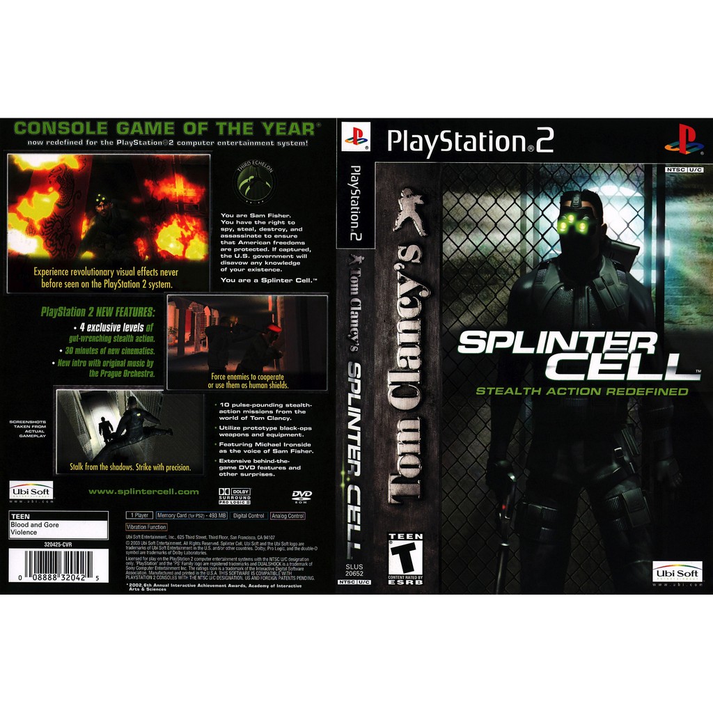 Kaset Ps2 Game Tom Clancys - Splinter Cell Stealth Action Redifined