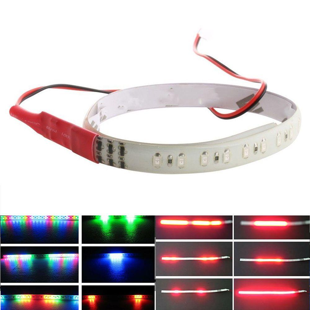 Populer 2Pcs Neon Strip Light Prcatical Dekorasi Mobil DIY Strobo Scanner