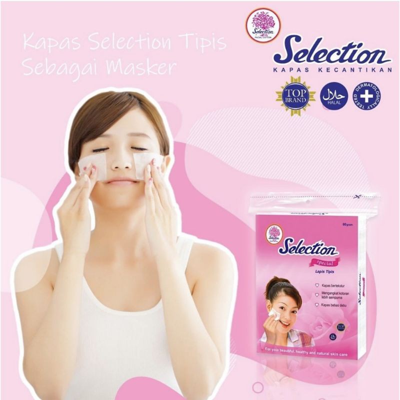 Kapas Tipis Selection Pembersih Wajah 60 gram