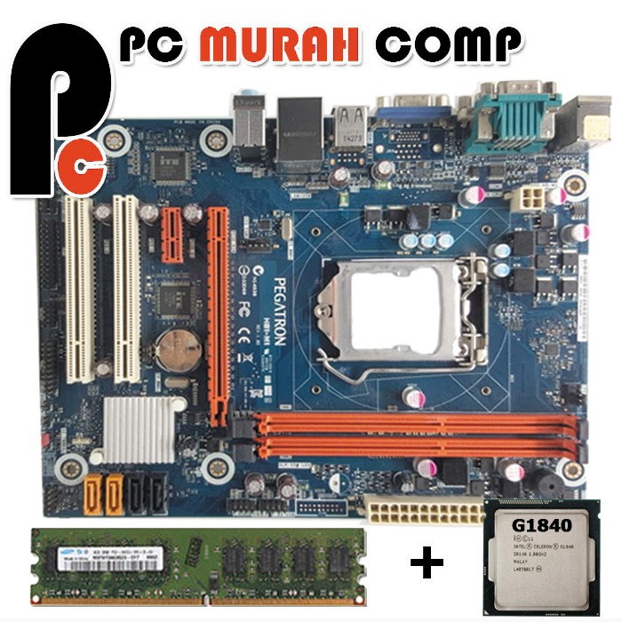 Mainboard H81 LGA 1150 OEM Pegatron Dengan Procesor G1840 plus RAM 2GB