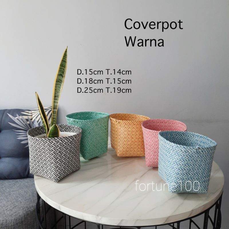 Cover Pot Plastik / Keranjang Anyaman Plastik / Coverpot Anyam G01