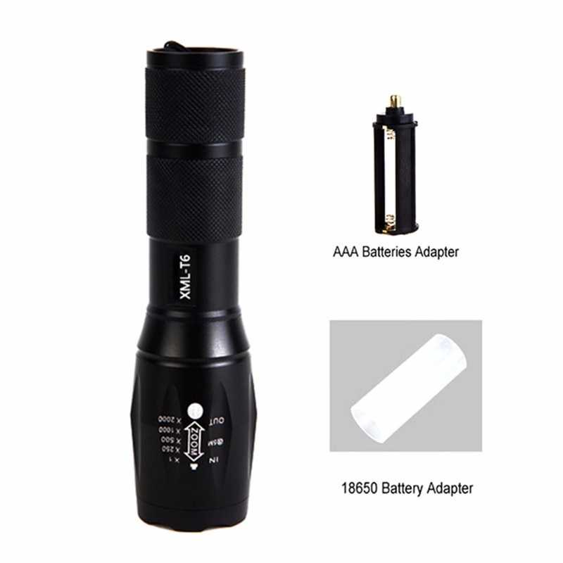 Senter LED Cree XM-L T6 3800 Lumens / Senter LED Gunung Outdoor Cas Casan Charger Usb Mini Zoom Swat Police Super Terang Jarak Jauh Anti Air Tahan Air Awet Berburu Batre Baterai Tahan Lama Portable Rechargeable / Lampu Senter LED Murah Original