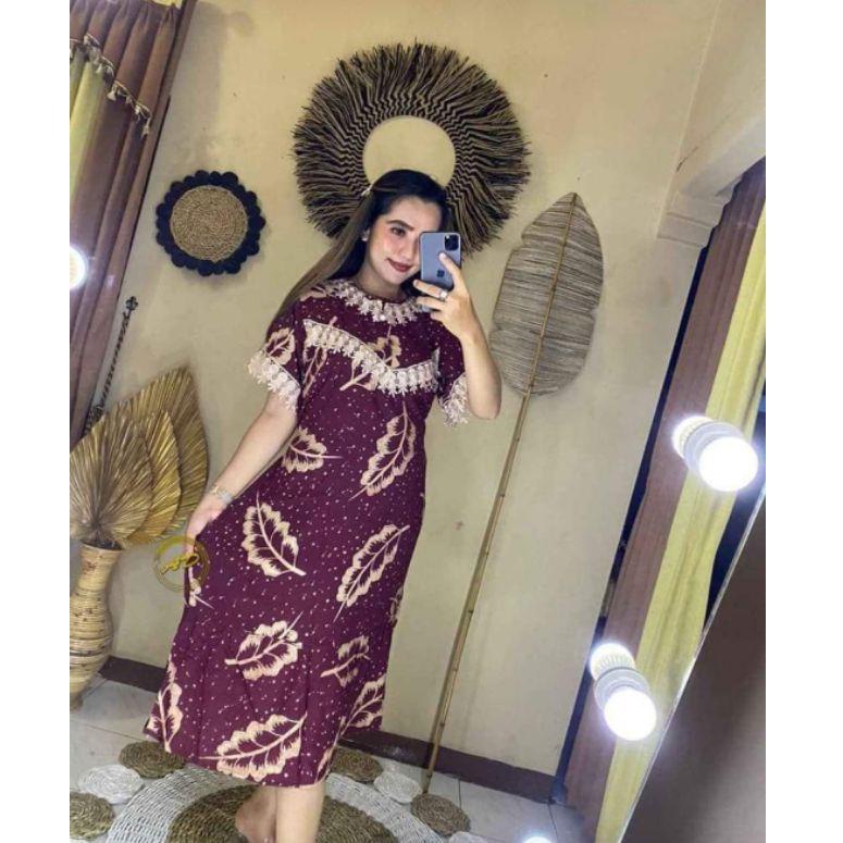 Daster Arab Kekinian Motif Daun | Resleting Depan Busui Friendly [VN.26Au22ι]