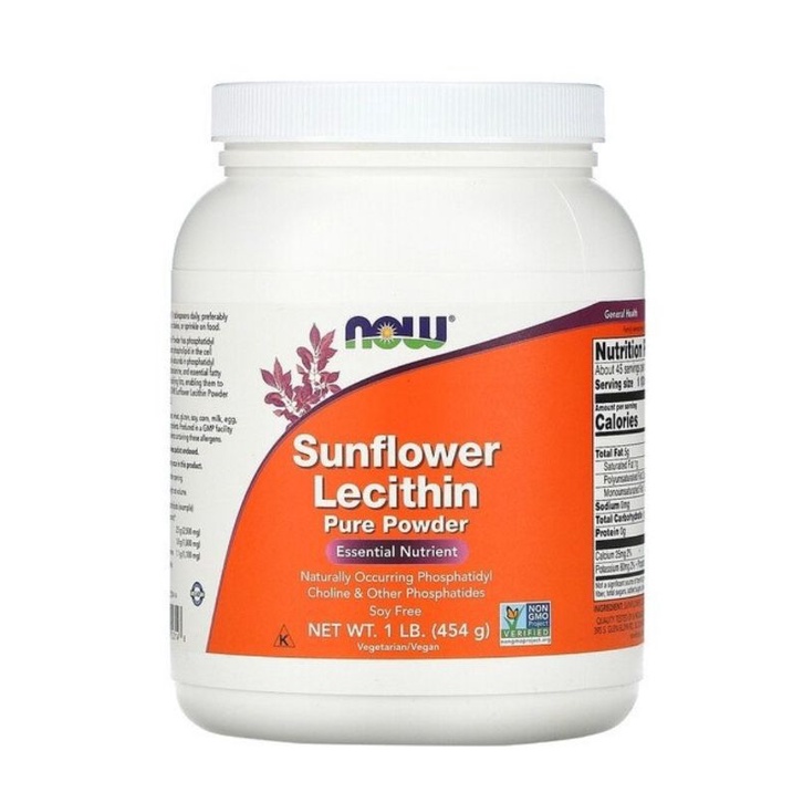 NOW Sunflower Lecithin, Pure Powder, 1 lb (454 g)