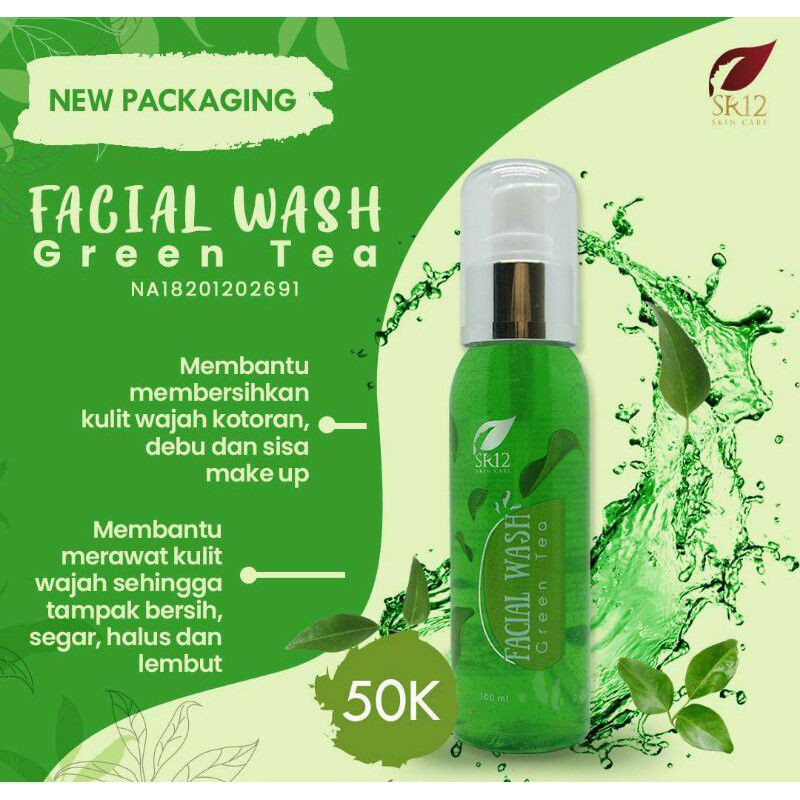 

FACIAL WASH GREEN TEA SR12 HERBAL/Aman untuk semua jenis kulit