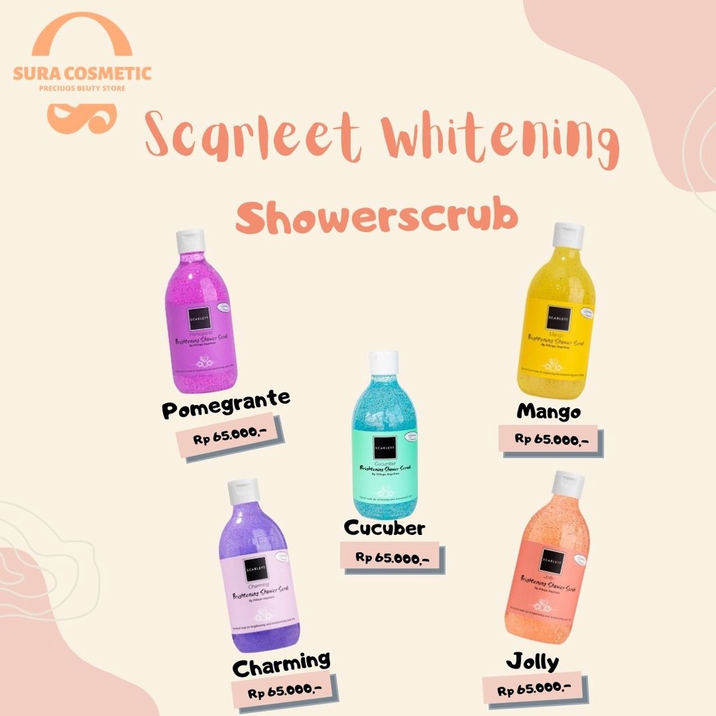 SCARLETT WHITENING SHOWER SCRUB - SABUN MANDI SCARLETT - SCARLET WHITENING SHOWER SCRUB ORI BPOM