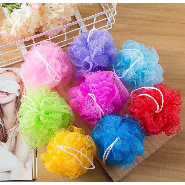 [Ready Stok] SPONS MANDI JARING Shower Puff Bath Sponge Ball Super Busa Pengangkat Daki Multicolor