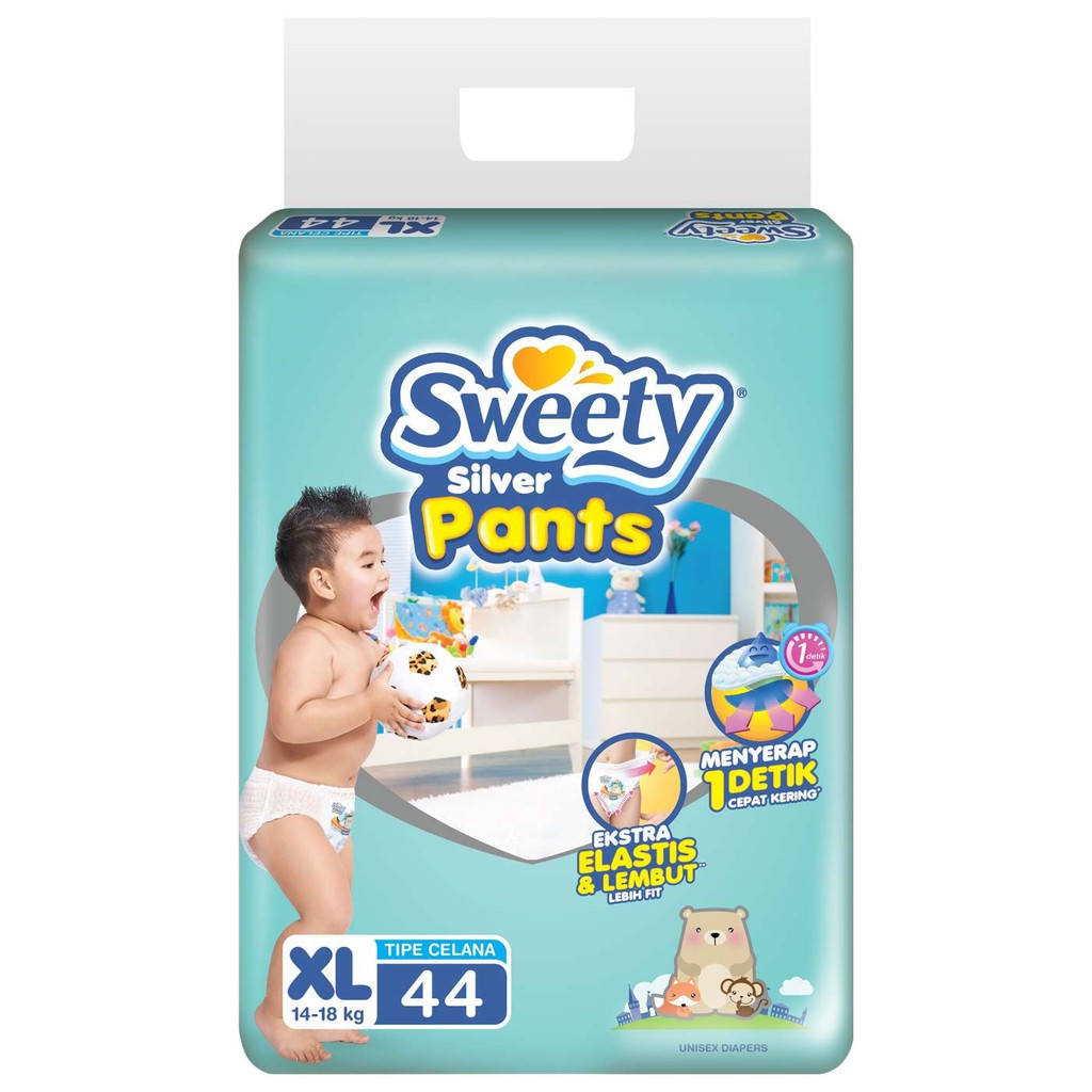 Sweety Silver Pants XL 44 14 - 18kg Diapers XL44 Popok Celana Bayi Pampers