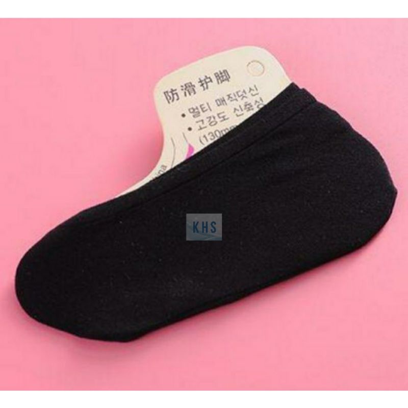 KAOS KAKI BAWAH MATA KAKI PENDEK KAOS KAKI BALET ANTI SLIP HIDDEN SOCK INVISIBLE KOREA FLAT KH-KK HIDDEN HITAM