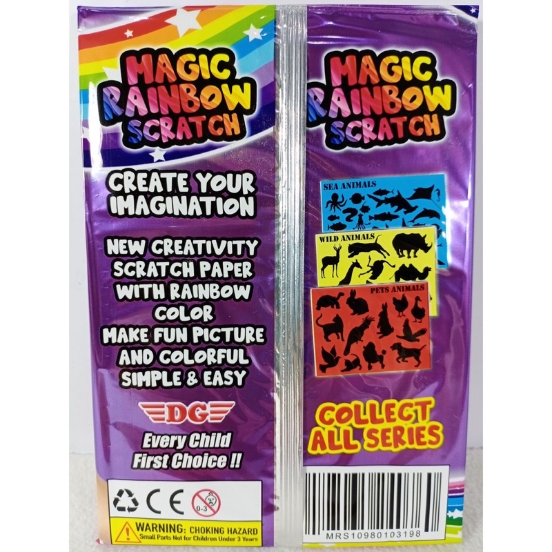 mainan edukasi anak magic rainbow scratch and draw / mewarnai gosok /