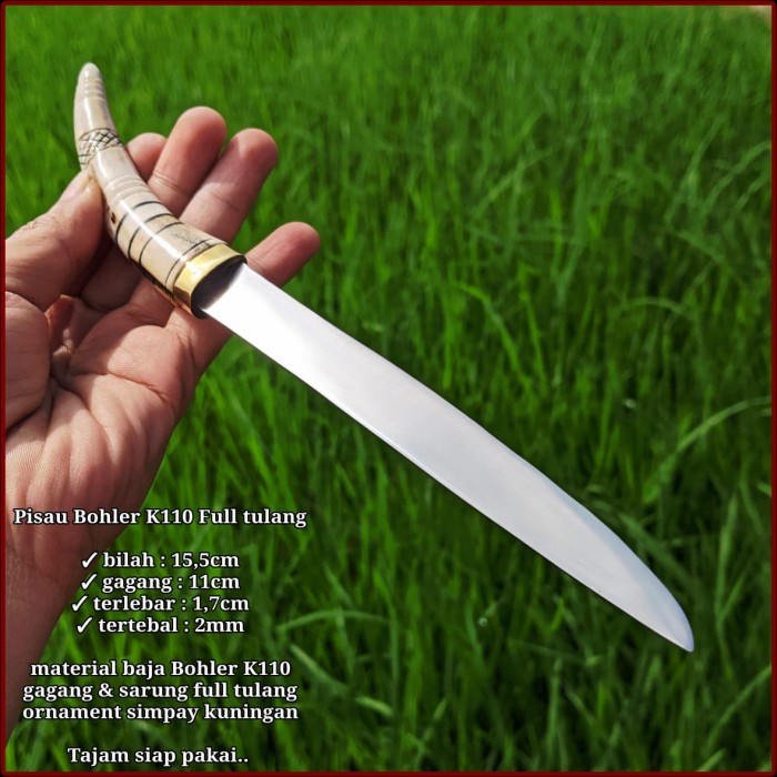 Pisau Seset Kulit - Pisau Pilet Seset Baja Bohler Handle Tulang Premium Super Tajam -