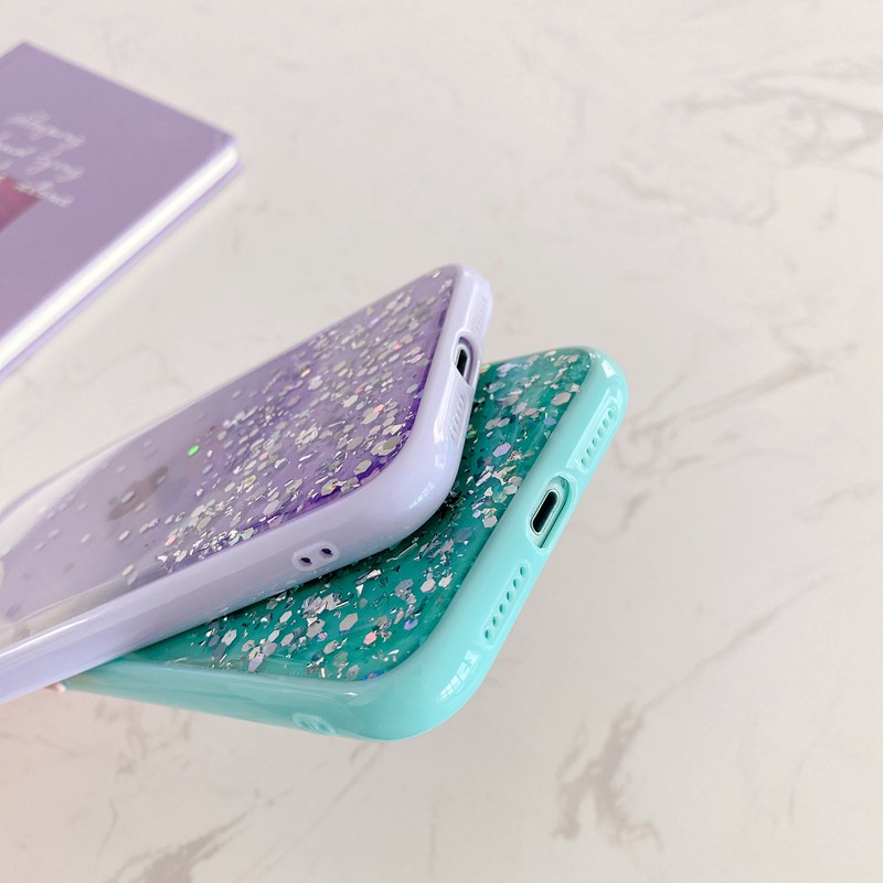 Case Transparan Foil Emas Untuk Iphone 11 Pro Max 7 8 Plus Se 2020 X Xs Max Xr