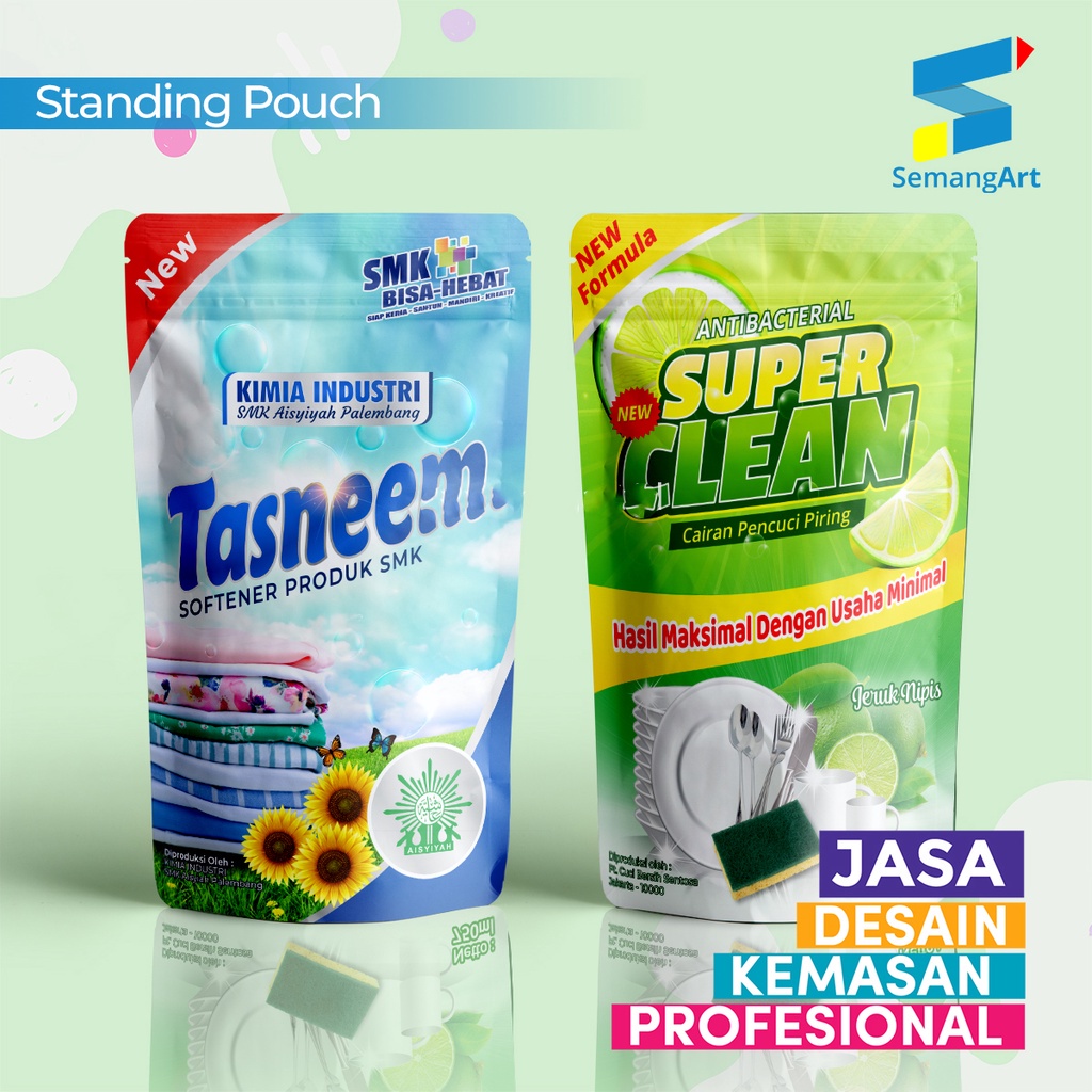 Jasa Desain Kemasan Standing Pouch Packaging Makanan Profesional Murah