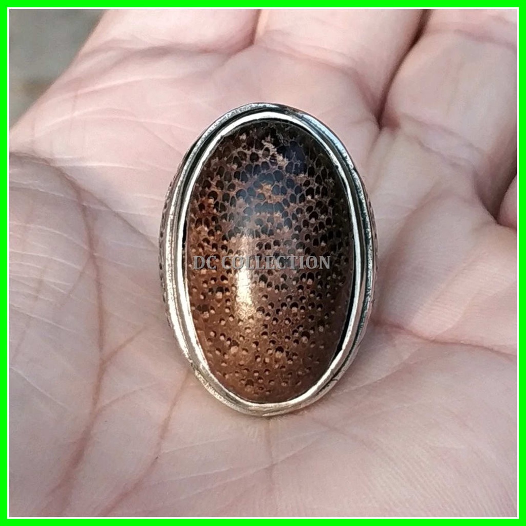 CINCIN BATU AKIK NATURAL FOSIL KAYU LIWUNG LAWU MACAN FOSIL KAYU AREN