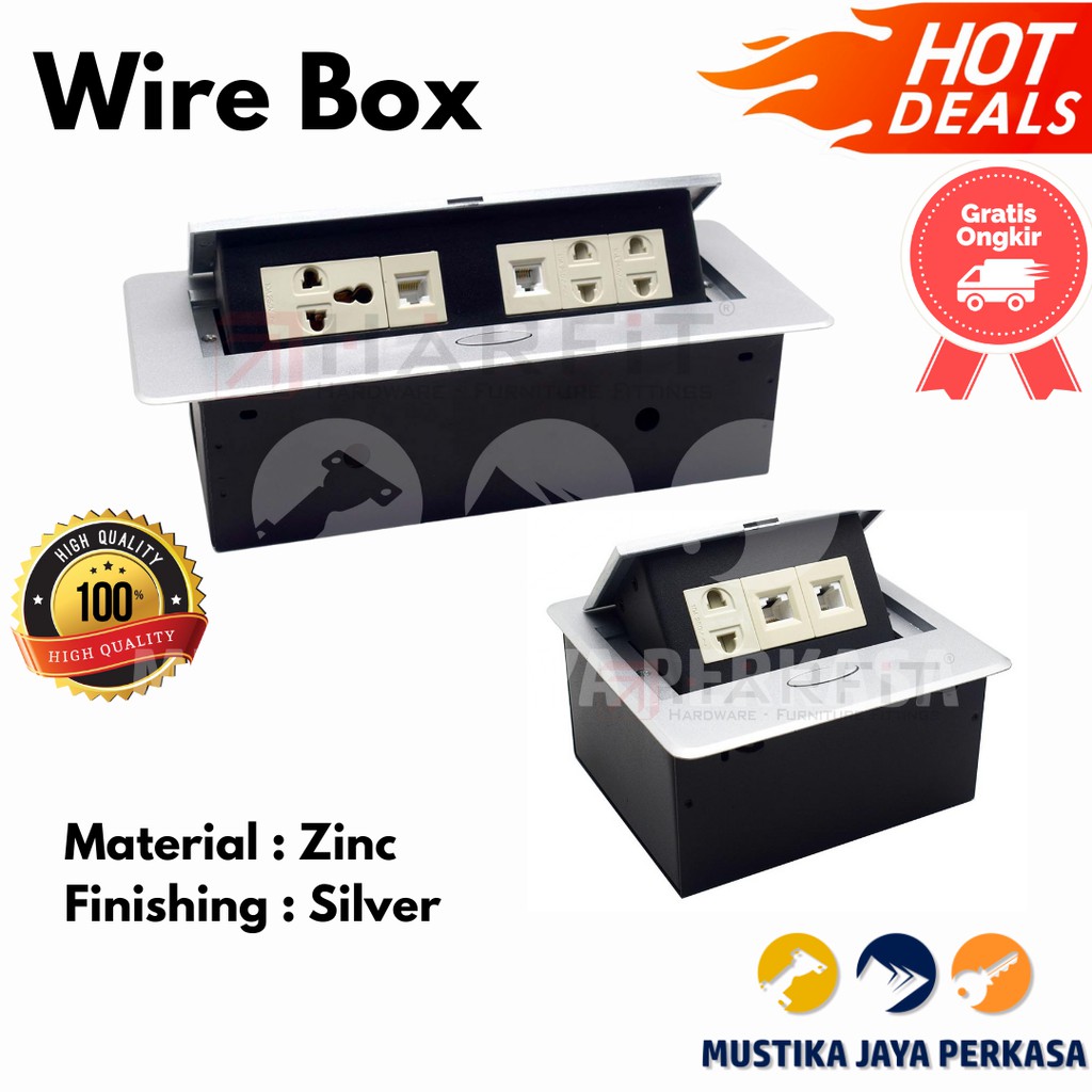 Wire Box Steker Slot Colokan Listrik Meja Minimalis Stop Kontak Meja