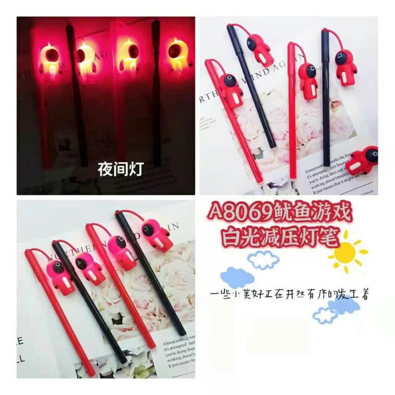 

( 1 )Pulpen gel Lampu unik dan lucu/ squid game /bisa nyala