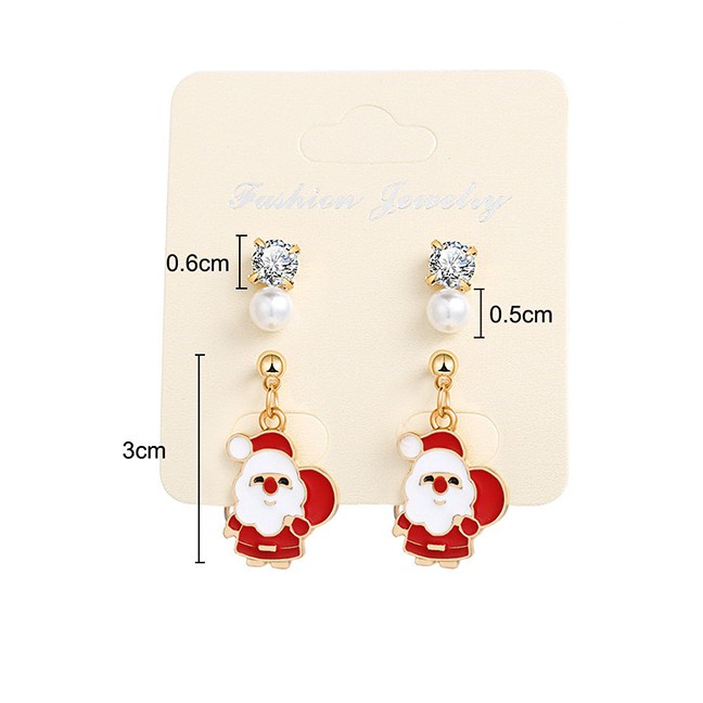 LRC Anting Tusuk Fashion Gold Santa Claus Earrings D16222