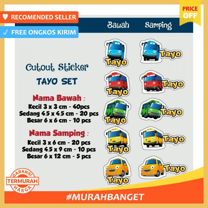 

Stiker - Label Nama Tahan Air / Sticker Label Waterproof Cutout Tayo - Pengikat & Perekat