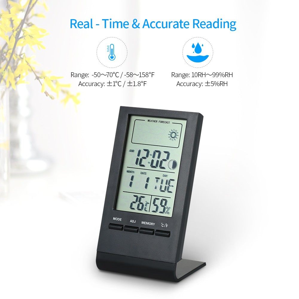 KKMOON Jam Meja Mini Digital Thermometer Hygrometer Weather Station - CX220