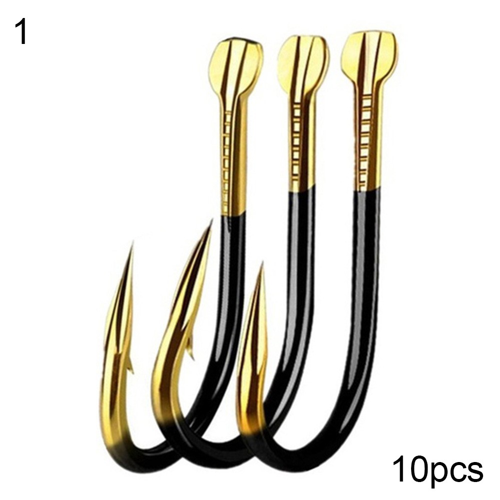 (Canaan) 10pcs Kait Holder Umpan Pancing Bahan Besi Berduri Untuk Outdoor