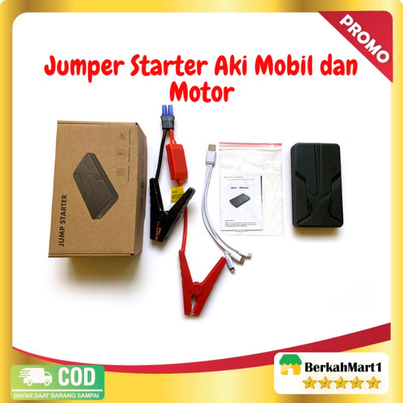 JUMPER AKI MOBIL DAN MOTOR POWER BANK CAR JUMP STARTER EMERGENCY 20000Mah 600A