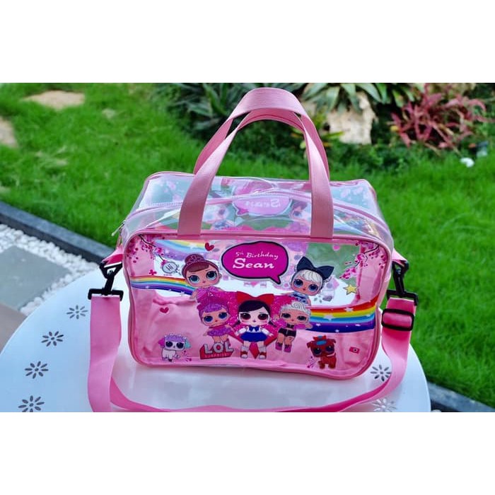 SWIMMING BAG CLEAR Printing CUSTOM Tas Selempang Renang SOUVENIR ULTAH ANAK SOUVENIR KIDS