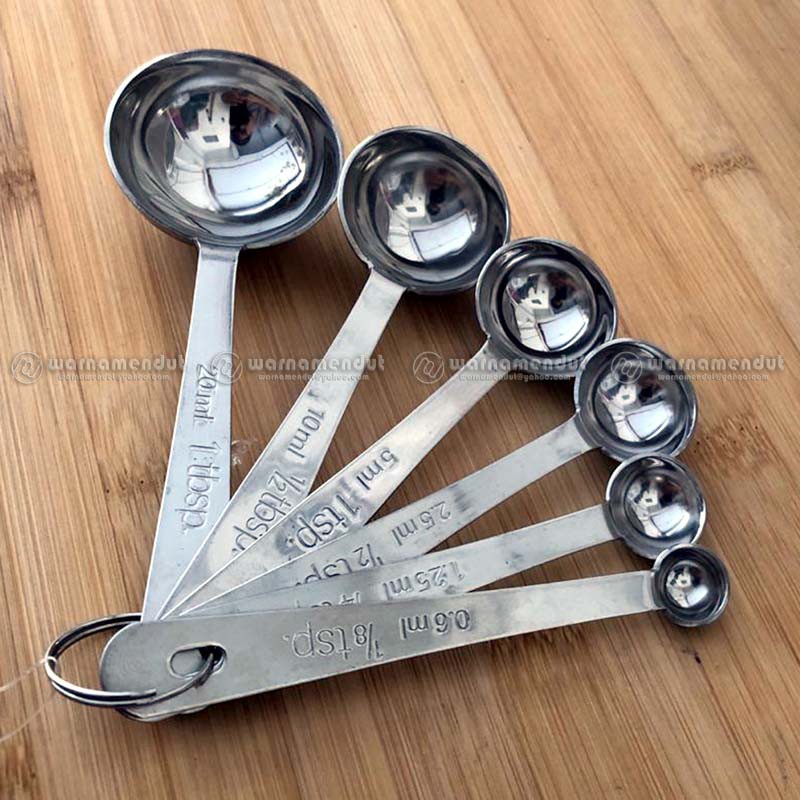 WM HC5422 Sendok takar baja tahan karat set isi 6 ml tsp tbsp