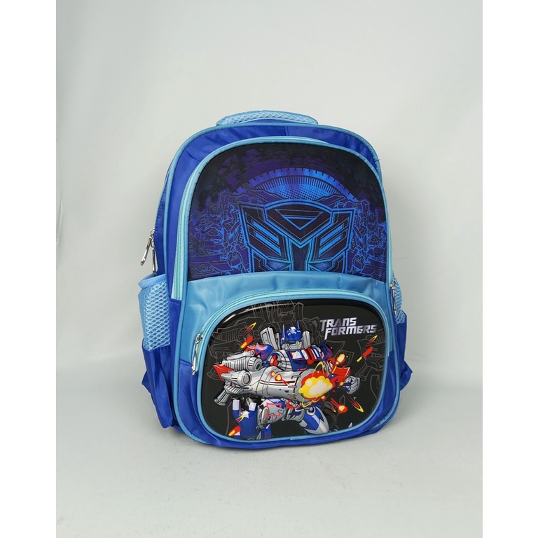 Tas Anak Cowok Alto Emboss Tas Ransel Anak Sekolah Lampu Gambar Transfomers Avengers Ironman Terbaru