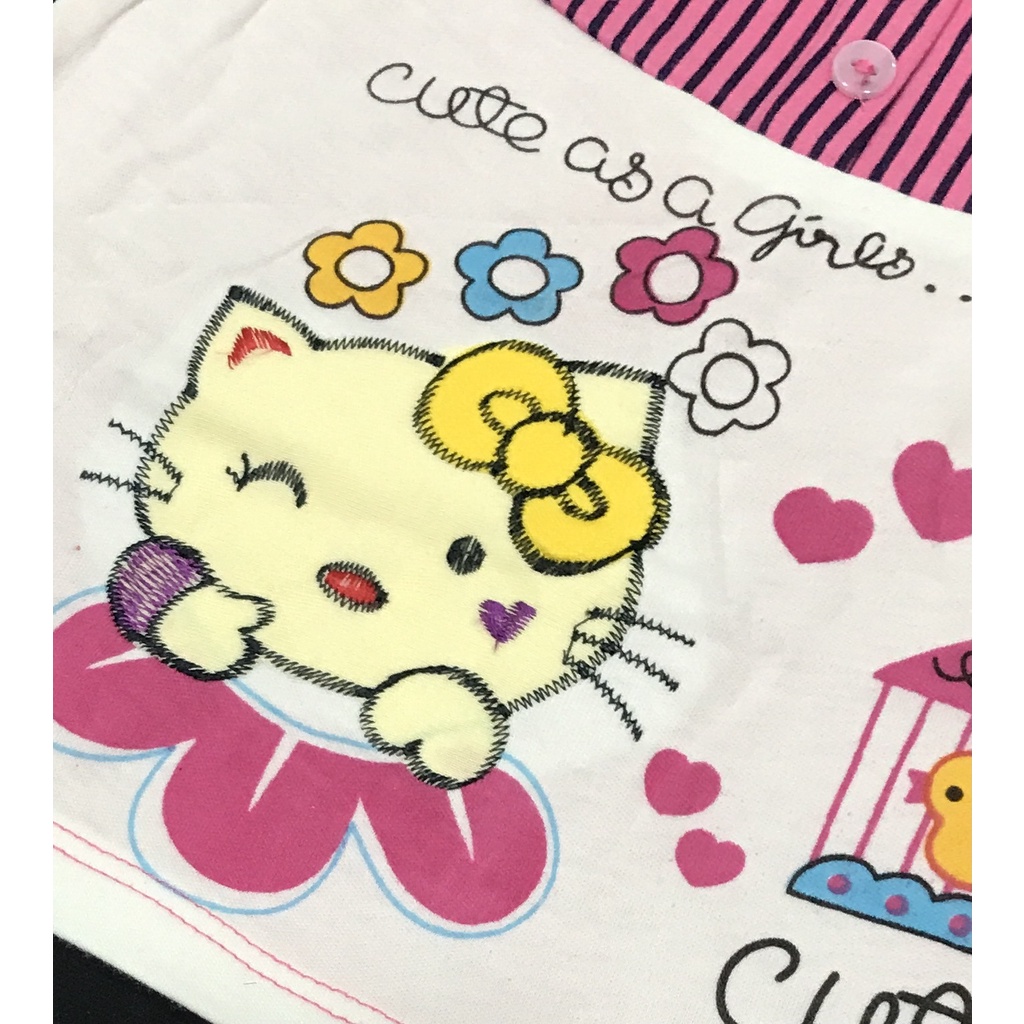 BAYIe - 3 PCS Setelan Baju Bayi/Anak Perempuan + Celana Panjang motif KITTY  MOM'S GIFT SNI usia 0 - 12 bulan / Pakaian anak Cewek