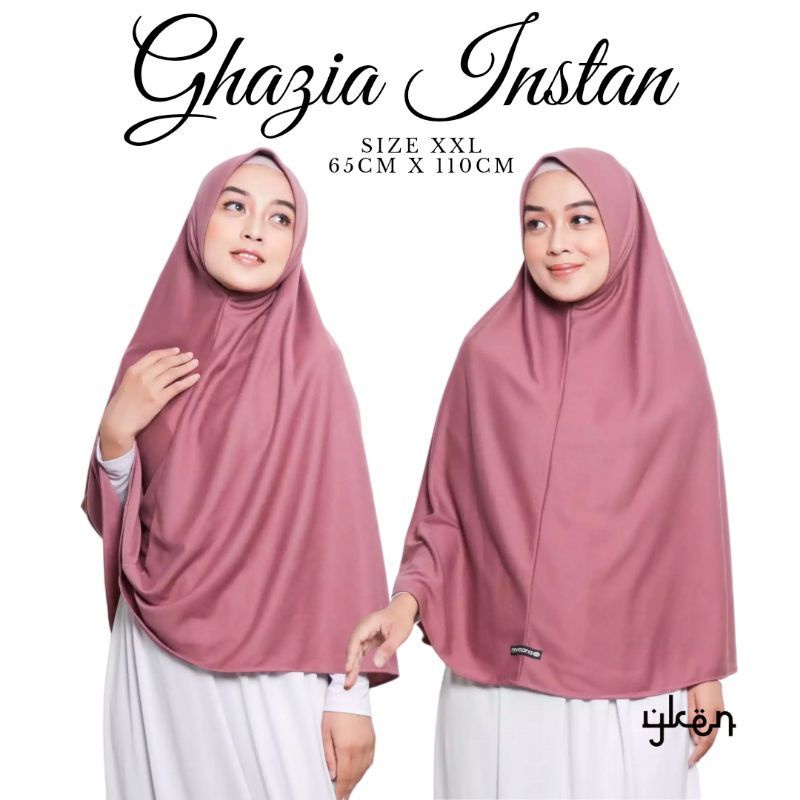 Hijab Nazwa Ghazia Instan Tanpa Pet Bahan Kaos TC Premium Size XXL Jumbo Syar'i