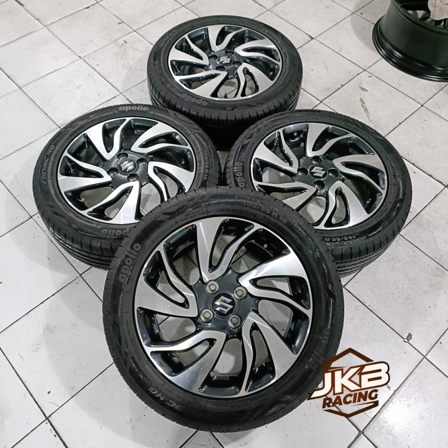 Velg Mobil Racing Ring 16 Baut 4 Copotan STD BALENO R16X6 H4X100 ET50 BAN 195 55 R16