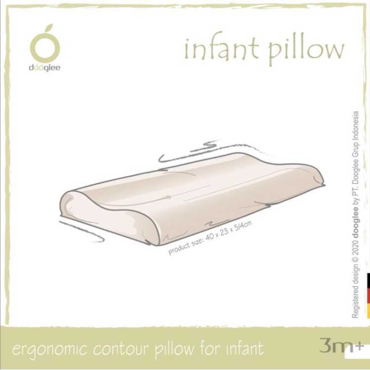 DOOGLEE Infant Contour Pillow 100% Natural Latex / Bantal Bayi Latex