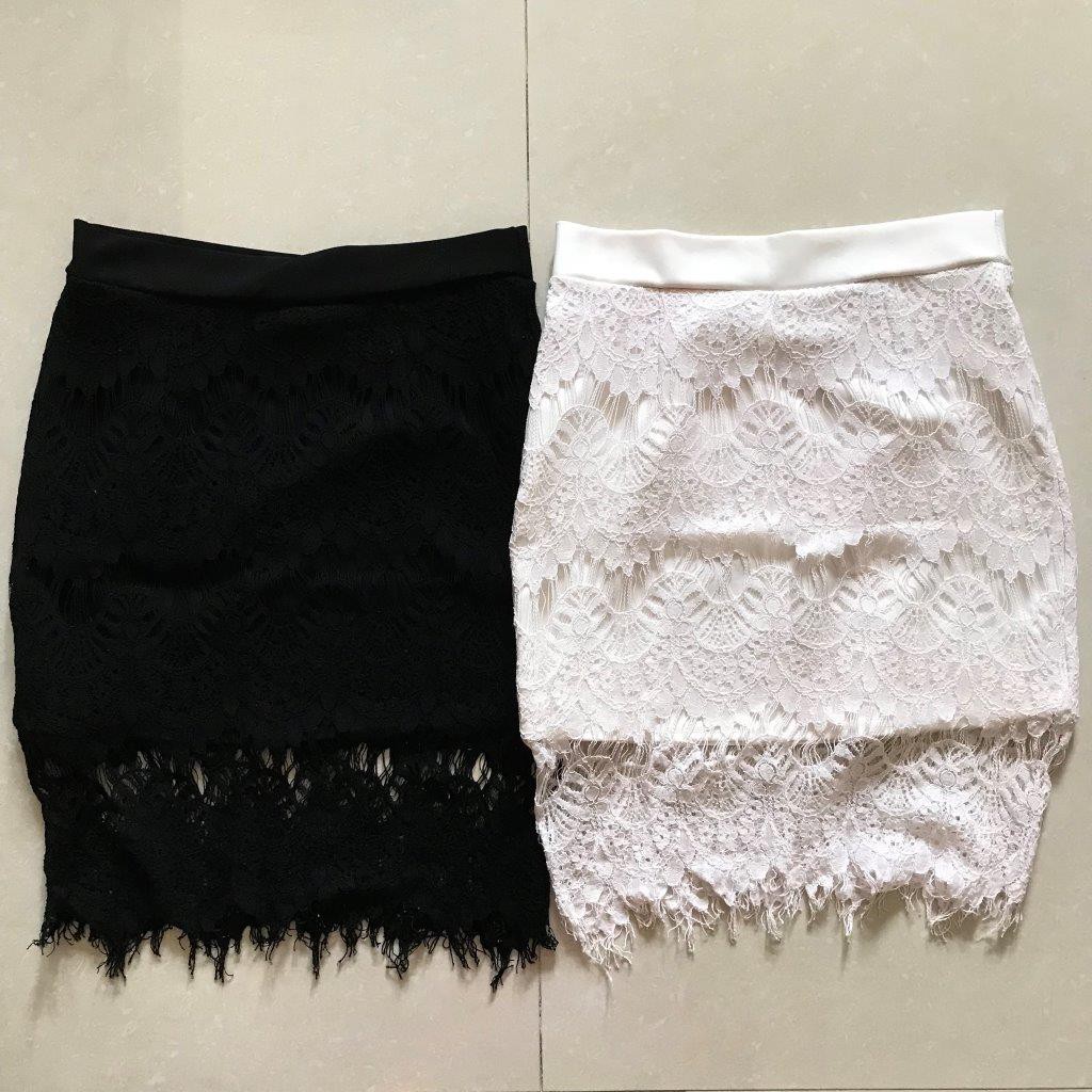 rok lace skirt putih lace skirt hitam