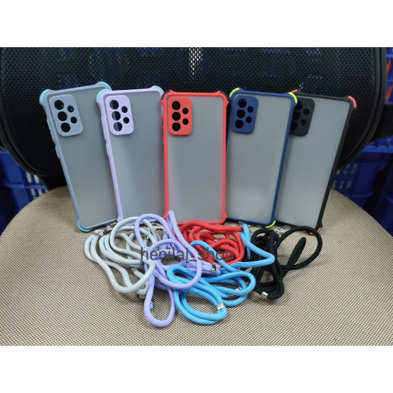 Case Samsung A72 A52 A32 Hardcase My Choice Crack+Tali Lanyard Universal Strap